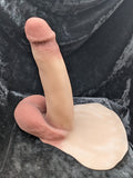 RM 761- 7" 4RLZ Girthy- Dual Texture- Hard- Original Scrotum - Color 3020- READY TO SHIP, Not Customizable